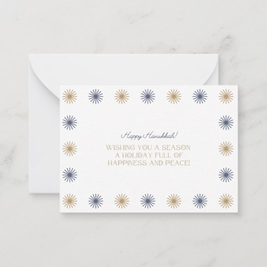 Gelukzaligheid Vrede Hanukkah kaart Notitiekaartje (Achterkant)