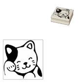 gelukzefkskat rubberstempel (Gestempeld)