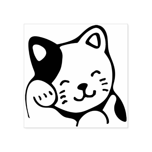 gelukzefkskat rubberstempel (Afrduk)