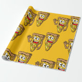 Geluroogde Champignon Pizzaslices Cadeaupapier (Uitgerold)