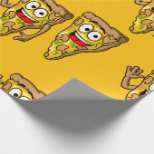Geluroogde Champignon Pizzaslices Cadeaupapier (Hoek)