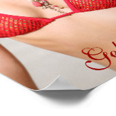 Gelusa Zaripova - Poster met rode zwembroek (Hoek)