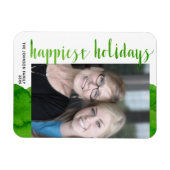 Geluste Feestdagen Modern van Center 1 Foto Groen Magneet (Horizontaal)