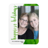 Geluste Feestdagen Modern van Center 1 Foto Groen Magneet (Verticaal)