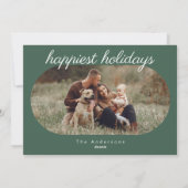 Geluste Feestdagen | Moderne ovaal botanisch Holly Feestdagenkaart (Achterkant)