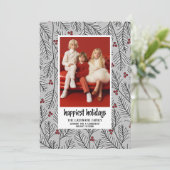 Geluste Feestdagen - Silver Black Red - 1 foto Feestdagenkaart (Staand voorkant)