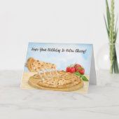 Geluurde Kaas Pizza Verjaardag Kaart (Voorkant)