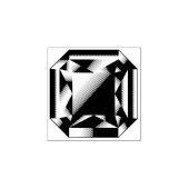 Gem - achthoekige gefacetteerde edelsteen juweel rubberstempel (Afrduk)