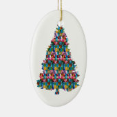 GEM bestudeerde XMAS - boom :  Gelukkig kerstfeest Keramisch Ornament (Rechts)