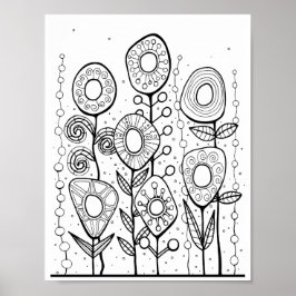 Gem Bloem Tuin Kleurplaat Art Poster