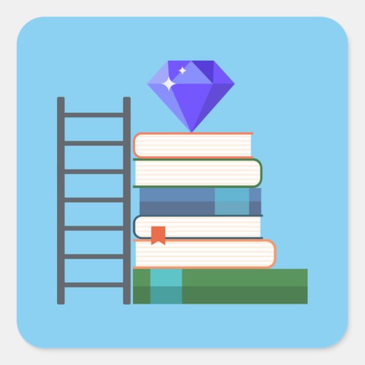 Gem Books Vierkante Sticker (Voorkant)