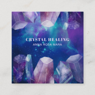 * Gem Cosmos Gemstenen Waterverf Universe Crystal Vierkante Visitekaartje