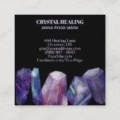 * Gem Cosmos Gemstenen Waterverf Universe Crystal Vierkante Visitekaartje (Achterkant)