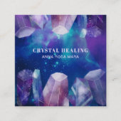 * Gem Cosmos Gemstenen Waterverf Universe Crystal Vierkante Visitekaartje (Voorkant)