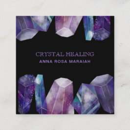 * Gem Cosmos Gemstone Waterverf Universe Crystals Vierkante Visitekaartje