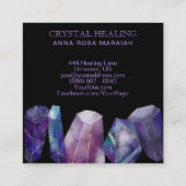 * Gem Cosmos Gemstone Waterverf Universe Crystals Vierkante Visitekaartje (Achterkant)