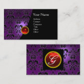 GEM DAMASK MONOGRAM amethist paars rood Visitekaartje (Voorkant / Achterkant)