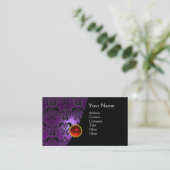 GEM DAMASK MONOGRAM amethist paars rood Visitekaartje (Staand voorkant)