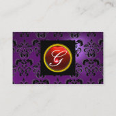 GEM DAMASK MONOGRAM amethist paars rood Visitekaartje (Achterkant)