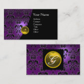 GEM DAMASK MONOGRAM amethyst paars geel Visitekaartje (Voorkant / Achterkant)