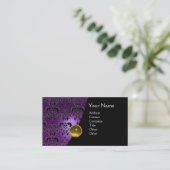 GEM DAMASK MONOGRAM amethyst paars geel Visitekaartje (Staand voorkant)