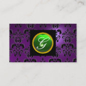 GEM DAMASK MONOGRAM amethyst paars groen Visitekaartje (Achterkant)