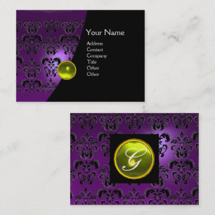 GEM DAMASK MONOGRAM amethyst paars Visitekaartje
