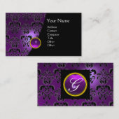 GEM DAMASK MONOGRAM amethyst paars Visitekaartje (Voorkant / Achterkant)