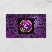 GEM DAMASK MONOGRAM amethyst paars Visitekaartje (Achterkant)