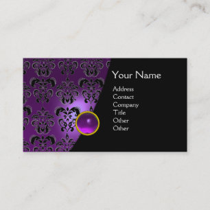 GEM DAMASK MONOGRAM amethyst paars Visitekaartje