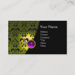 GEM DAMASK MONOGRAM geel paarse amethist Visitekaartje