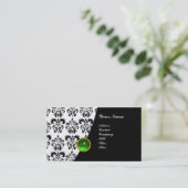 GEM DAMASK MONOGRAM green emerald gold Visitekaartje (Staand voorkant)