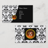 GEM DAMASK MONOGRAM green emerald paarl Visitekaartje (Voorkant / Achterkant)