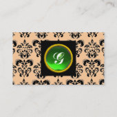 GEM DAMASK MONOGRAM green emerald platinum Visitekaartje (Achterkant)