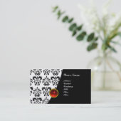 GEM DAMASK MONOGRAM groen smaragd parel Visitekaartje (Staand voorkant)