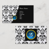 GEM DAMASK MONOGRAM groen smaragd parel Visitekaartje (Voorkant / Achterkant)