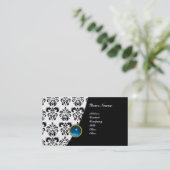 GEM DAMASK MONOGRAM groen smaragd parel Visitekaartje (Staand voorkant)