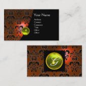 GEM DAMASK MONOGRAM oranje topaz geel Visitekaartje (Voorkant / Achterkant)