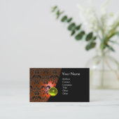 GEM DAMASK MONOGRAM oranje topaz geel Visitekaartje (Staand voorkant)