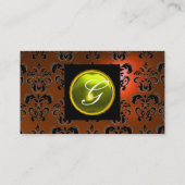 GEM DAMASK MONOGRAM oranje topaz geel Visitekaartje (Achterkant)