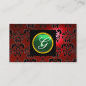 GEM DAMASK MONOGRAM red topaz jade Visitekaartje (Achterkant)