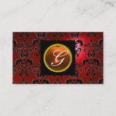 GEM DAMASK MONOGRAM rode topaz sinaasappel Visitekaartje (Achterkant)