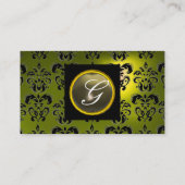 GEM DAMASK MONOGRAM yellow grijs agate Visitekaartje (Achterkant)