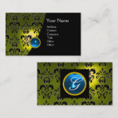 GEM DAMASK MONOGRAM yellow sapphire blue Visitekaartje (Voorkant / Achterkant)