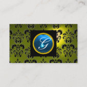 GEM DAMASK MONOGRAM yellow sapphire blue Visitekaartje (Achterkant)