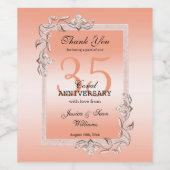 Gem en Glitter 35th Wedding Jubileum Wijn Etiket (Enkel label)