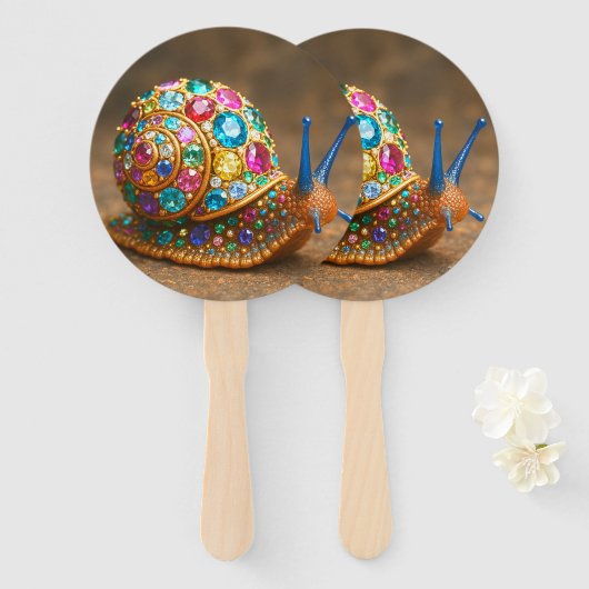 Gem Encrusted Snail Handwaaier (Voorkant en achterkant)