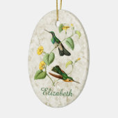Gem Hummingbird (witte geduroteerde bergmonniksvog Keramisch Ornament (Links)