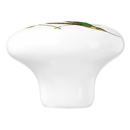 Gem Hummingbird, witte geduroteerde bergmonniksvog Keramische Knop (Zijkant)