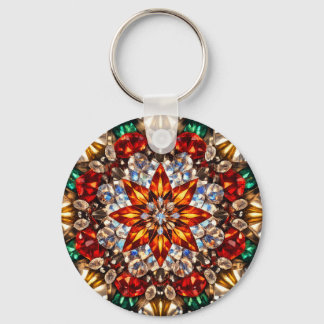 Gem Kaleidoscope Mandala – Sparkling Keychain